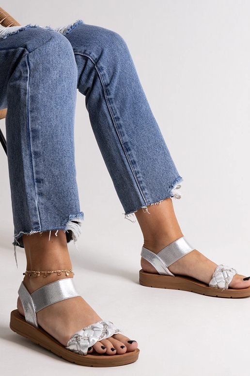 Silberne Sandalen „Aldona“