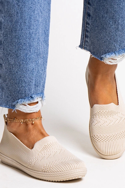 Shadhi – Beige Slip-On-Sneaker aus Stoff