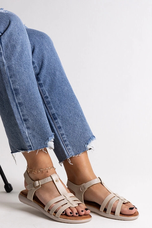 Weiße Sandalen aus Ökoleder Grimalda