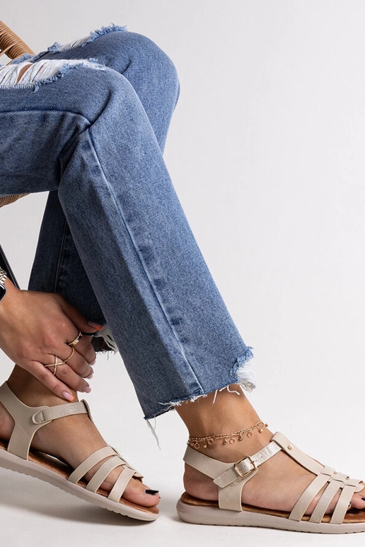 Weiße Sandalen aus Ökoleder Grimalda