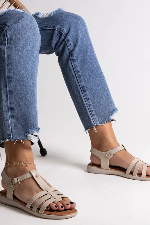 Weiße Sandalen aus Ökoleder Grimalda