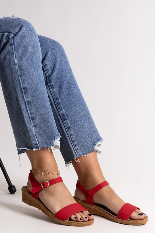 Rote Sandalen aus Ökoleder von Makdak