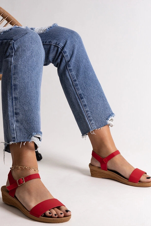 Rote Sandalen aus Ökoleder von Makdak