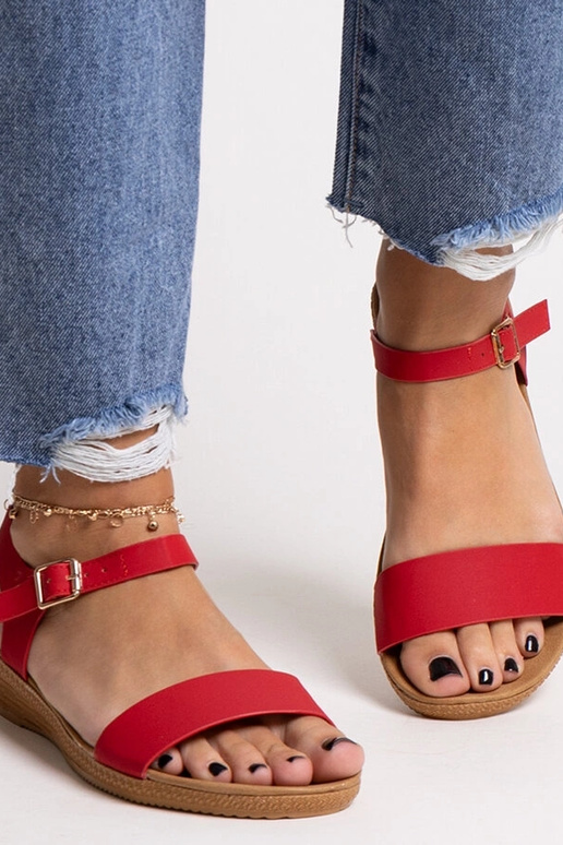 Rote Sandalen aus Ökoleder von Makdak