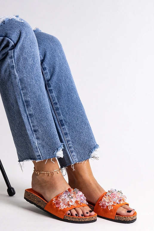 Orangefarbene Flip-Flops mit...