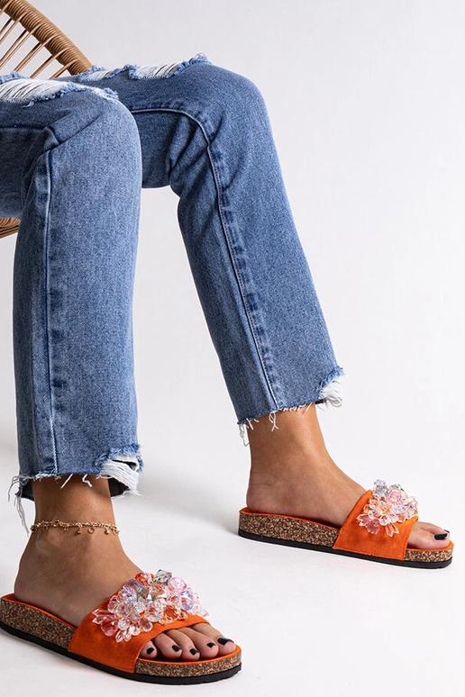 Orangefarbene Flip-Flops mit...