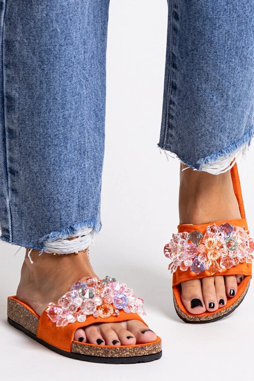 Orangefarbene Flip-Flops mit...