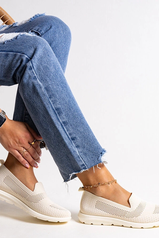 Beige Sneaker mit Schaumstoffsohle...