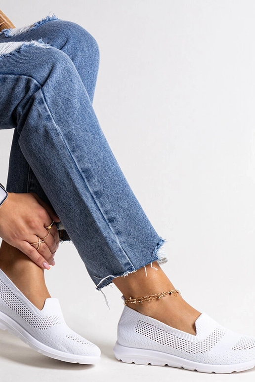 Weiße Sneaker mit Schaumstoffsohle...