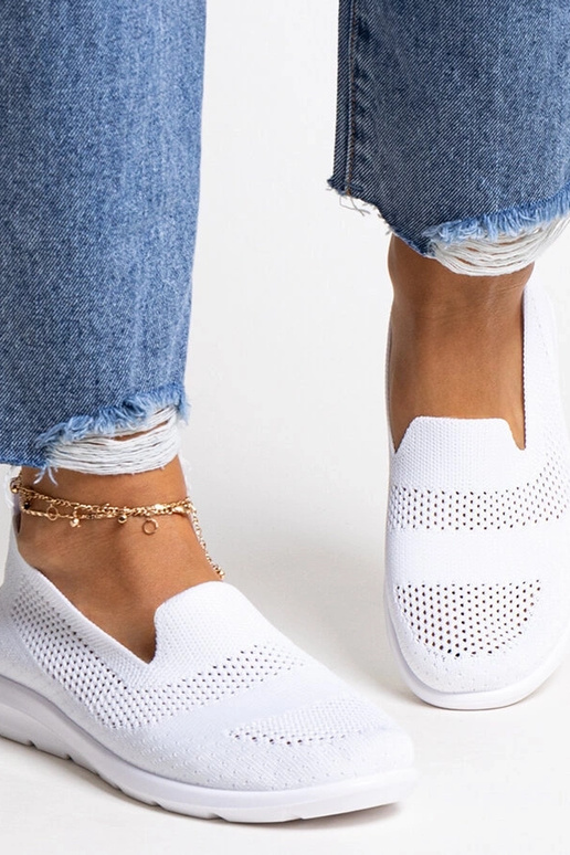 Weiße Sneaker mit Schaumstoffsohle...