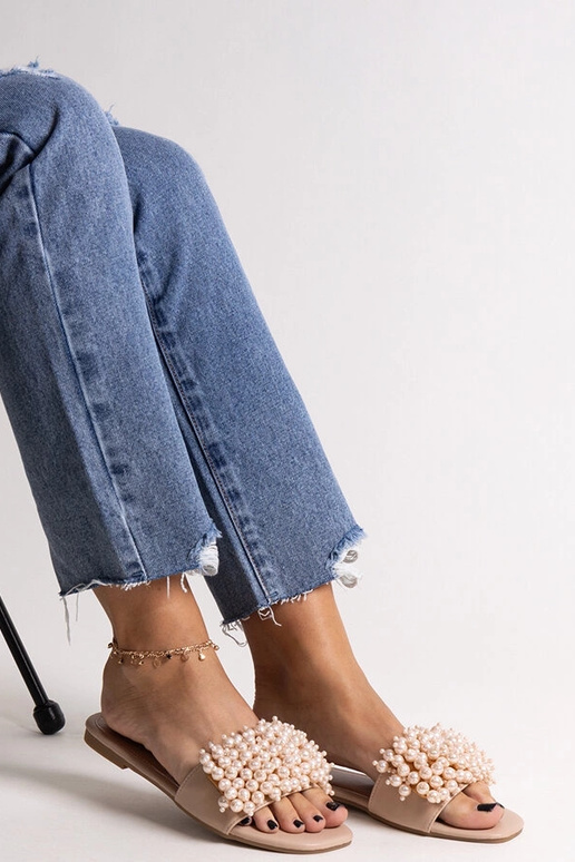 Beige Flip-Flops verziert mit...