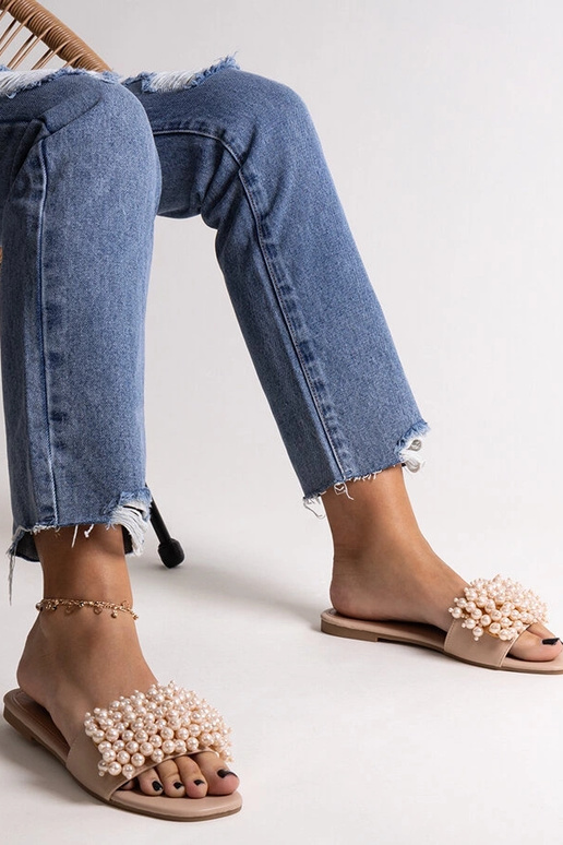 Beige Flip-Flops verziert mit...