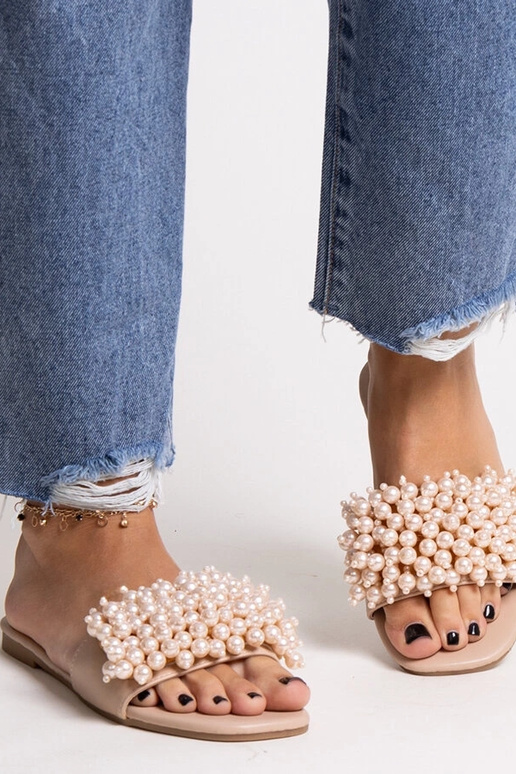 Beige Flip-Flops verziert mit...