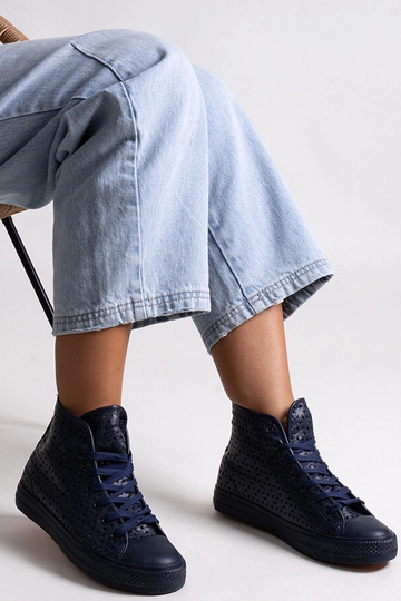 Marineblaue High-Top-Sneakers mit Durchbruchmuster Madala 2