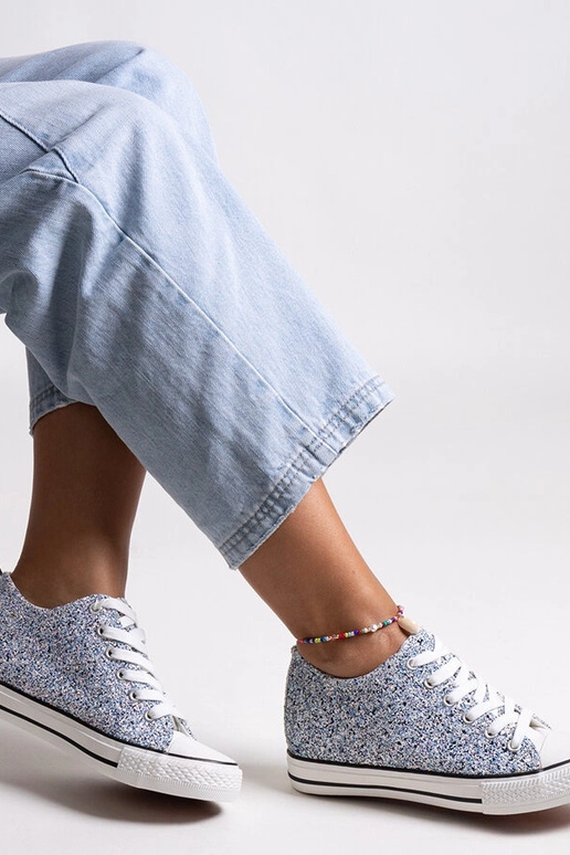 Blaue glänzende hohe Sneaker Jadwa