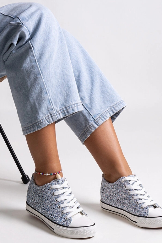 Blaue glänzende hohe Sneaker Jadwa