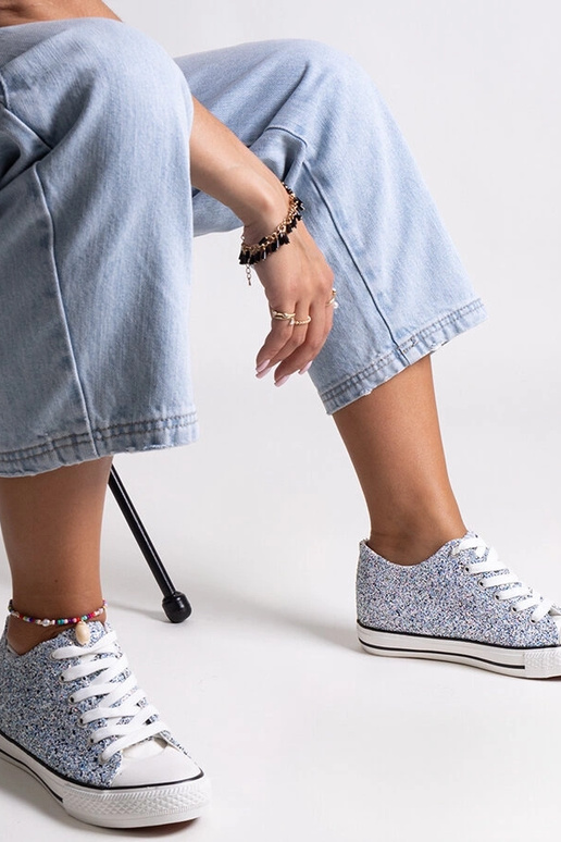 Blaue glänzende hohe Sneaker Jadwa