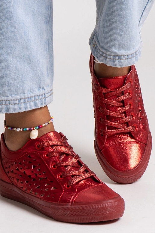Rote Safune-Sneakers mit Lochmuster