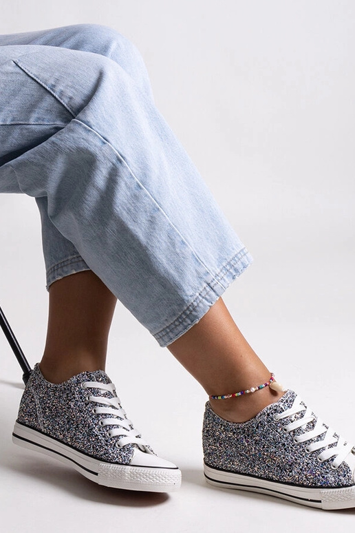 Schwarze glänzende hohe Sneaker Jadwa