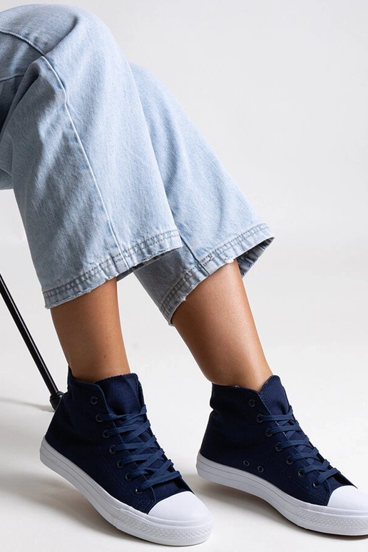 Marineblaue High-Top-Sneakers „Ghanem“