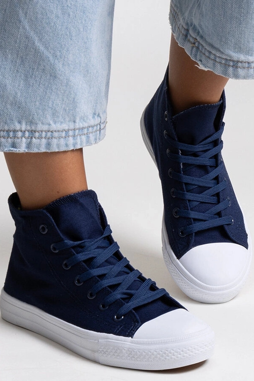 Marineblaue High-Top-Sneakers „Ghanem“