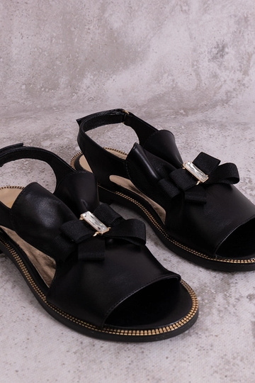 Schwarze Sandalen mit Schleife und Zirkonia KARINO 2