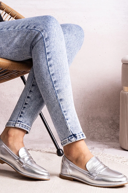 Silberne metallische Mokasins Palinka Silberne metallische Mokasins Palinka