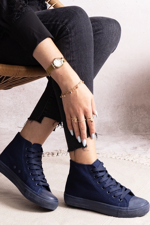 Marineblaue Rafife High-Top-Sneakers