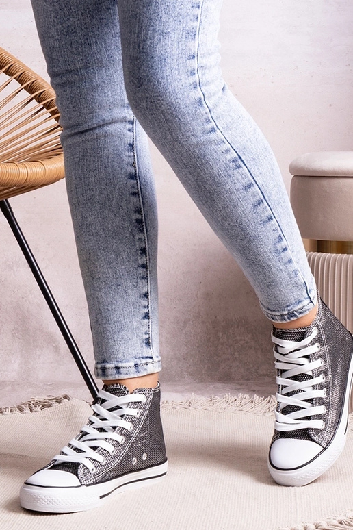 Schwarze High-Top-Sneaker aus...