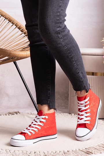 Rote High-Top-Sneaker mit...