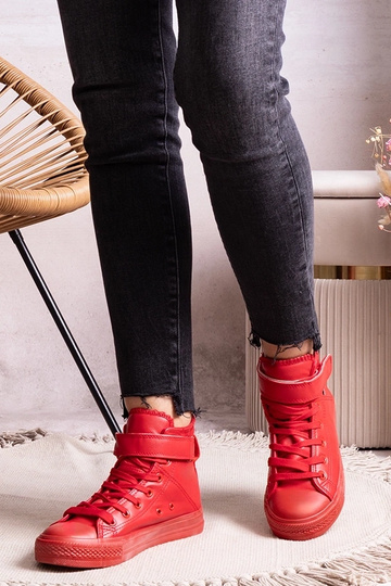 Rote hohe Sneakers aus Kunstleder Bonbonita