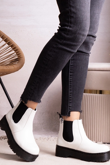 Weiße Plattformstiefeletten... 2