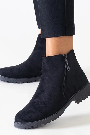 Schwarze Schuhe mit metallischen Einsätzen aus Kunstwildleder Branda 2
