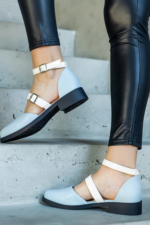 Josiane – Blaue Ballerinas mit Schnalle