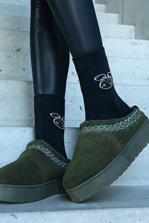 Grüne Low-Top-Plateau-Schneestiefel...