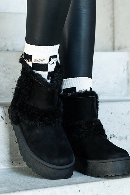 Schwarze Schneestiefel aus...