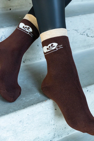 Braune warme Socken Sella