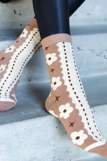Schwarz-weiße warme Socken Sella