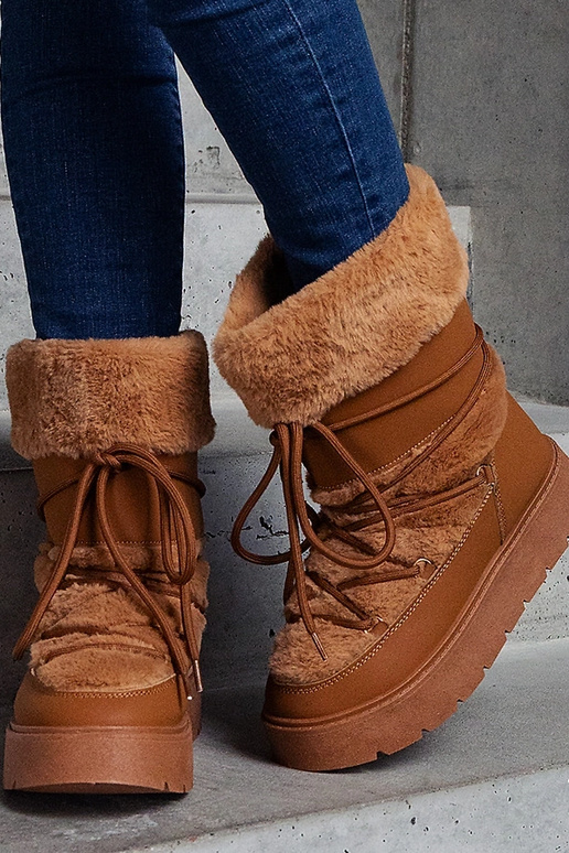 Braune isolierte Schneestiefel mit...