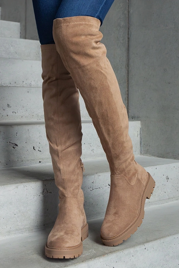 Braune lange Stiefel mit...