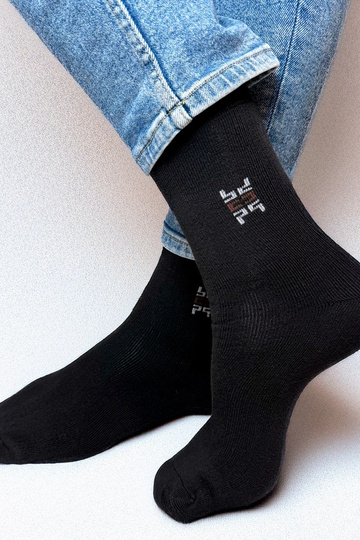 Schwarze warme Herrensocken Nerput 2