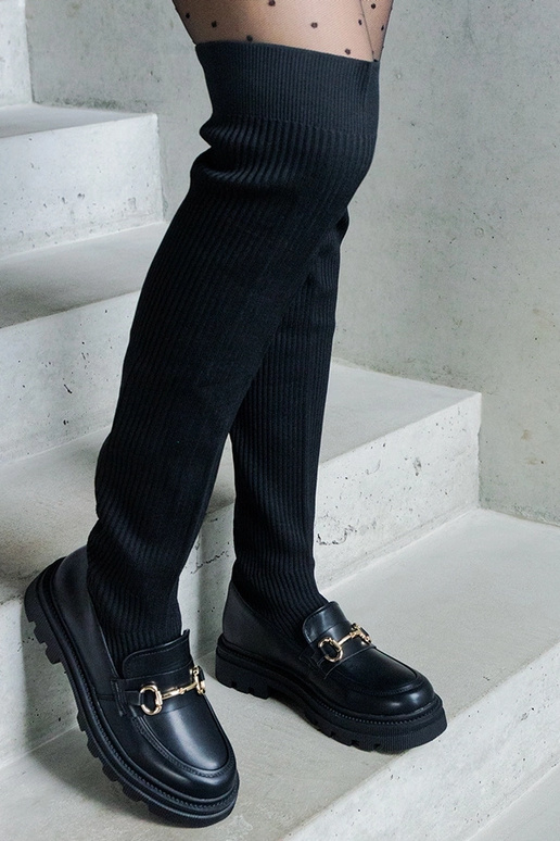 Schwarze Stiefel mit elastischem...