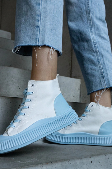 Plateau-Sneakers „Terri“ in Blau und Weiß