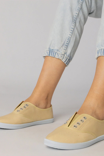 Graue Stoffschuhe zum Hineinschlüpfen, „Vilma"