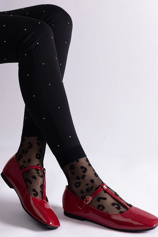 Rote Ballerinas aus Lackleder mit... Rote Ballerinas aus Lackleder mit...