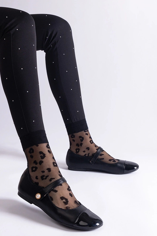 Schwarze Ballerinas aus Lackleder mit...