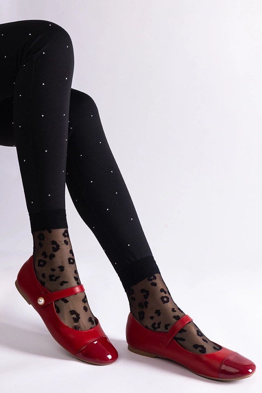 Rote Ballerinas aus Lackleder mit...