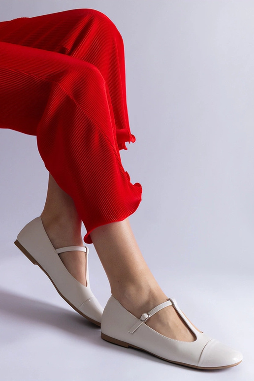 Gloriana weiße Lackleder-Ballerinas...