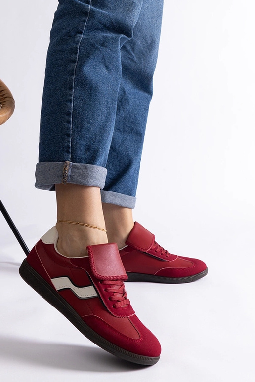 Rote niedrige Schnürsneakers Edelmira