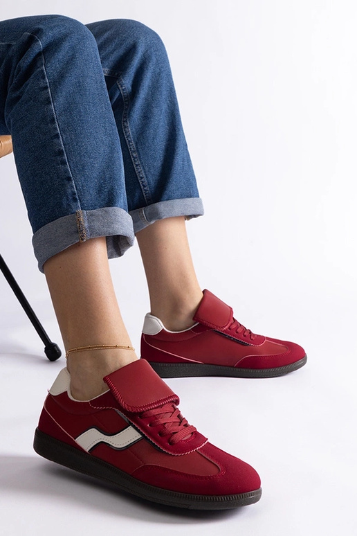 Rote niedrige Schnürsneakers Edelmira